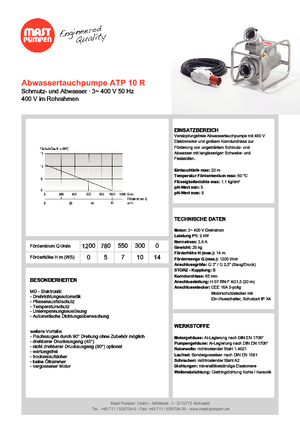 Pumpe za otpadne vode Mast-Pumpen ATP 10 R