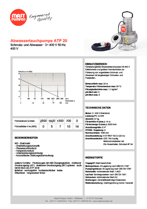 Pumpe za otpadne vode Mast-Pumpen ATP 20