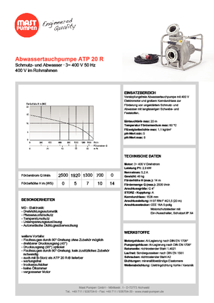 Pumpe za otpadne vode Mast-Pumpen ATP 20 R