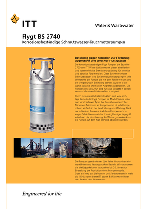 Pumpe za otpadne vode Flygt-Pumpen BS 2750 HT