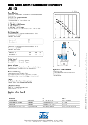 Pumpe za otpadne vode ABS-Pumpen JS 12 W