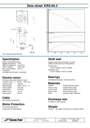 Pumpe za otpadne vode Tsurumi-Pumpen KRS-85.5
