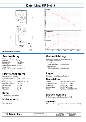 Pumpe za otpadne vode Tsurumi-Pumpen KRS-85.5