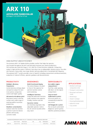 Tandem vibracijski valjci Ammann ARX 110 St V