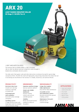 Tandem vibracijski valjci Ammann ARX 20 T4f