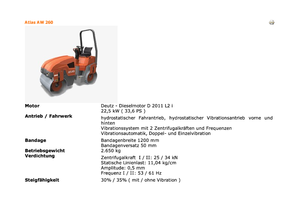 Tandem vibracijski valjci Atlas AW 260