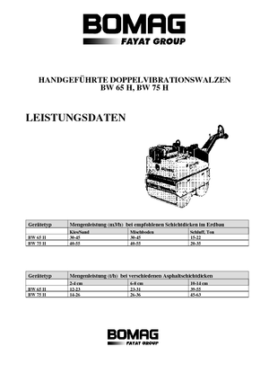 Tandem vibracijski valjci Bomag BW 65 H E-Start