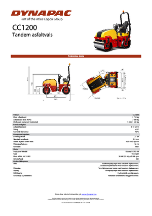 Tandem vibracijski valjci Dynapac CC 1200