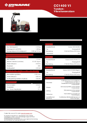 Tandem vibracijski valjci Dynapac CC 1400 VI