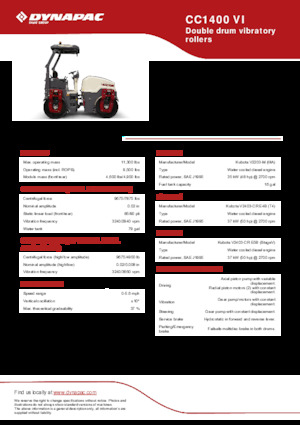 Tandem vibracijski valjci Dynapac CC 1400 VI