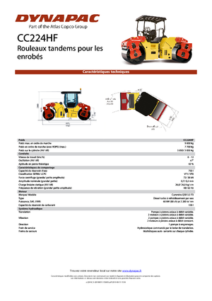 Tandem vibracijski valjci Dynapac CC 224 HF