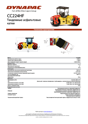 Tandem vibracijski valjci Dynapac CC 224 HF