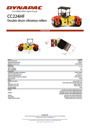 Tandem vibracijski valjci Dynapac CC 224 HF