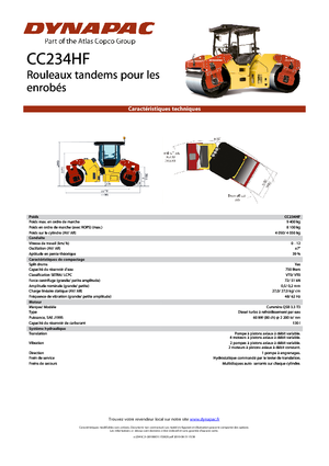 Tandem vibracijski valjci Dynapac CC 234 HF