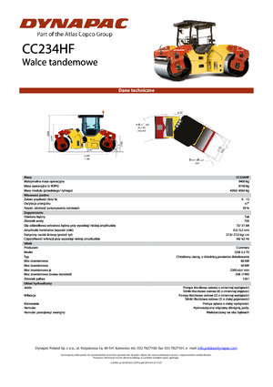 Tandem vibracijski valjci Dynapac CC 234 HF