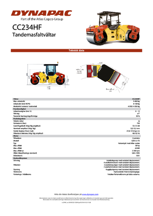 Tandem vibracijski valjci Dynapac CC 234 HF
