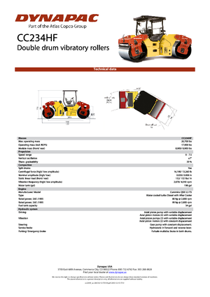 Tandem vibracijski valjci Dynapac CC 234 HF