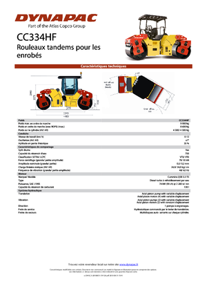 Tandem vibracijski valjci Dynapac CC 334 HF