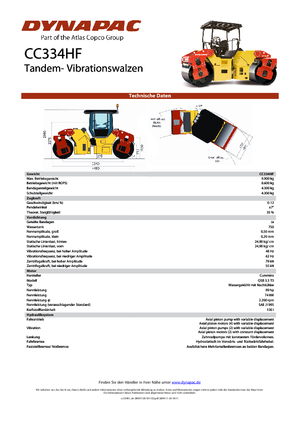 Tandem vibracijski valjci Dynapac CC 334 HF