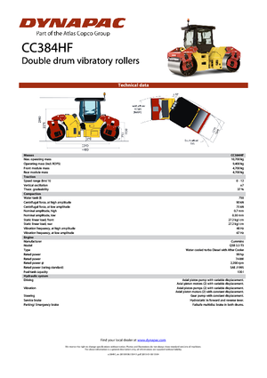 Tandem vibracijski valjci Dynapac CC 384 HF