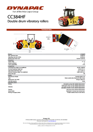 Tandem vibracijski valjci Dynapac CC 384 HF