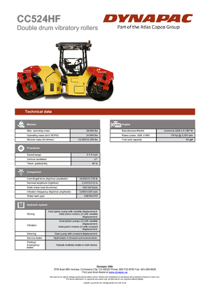 Tandem vibracijski valjci Dynapac CC 524 HF