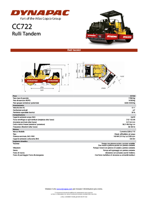 Tandem vibracijski valjci Dynapac CC 722