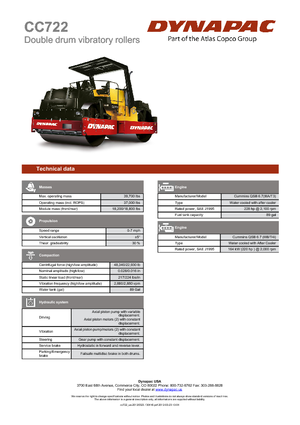 Tandem vibracijski valjci Dynapac CC 722
