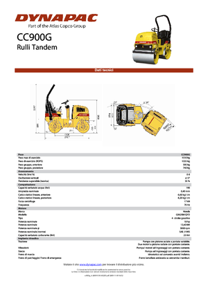 Tandem vibracijski valjci Dynapac CC 900 G