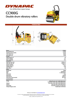 Tandem vibracijski valjci Dynapac CC 900 G