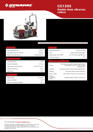 Tandem vibracijski valjci Dynapac CC1250
