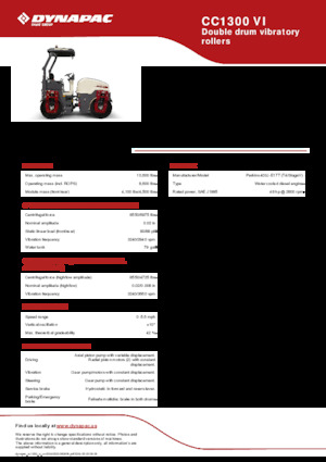 Tandem vibracijski valjci Dynapac CC1300 VI