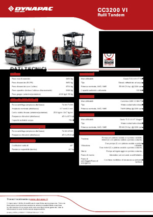 Tandem vibracijski valjci Dynapac CC3200 VI