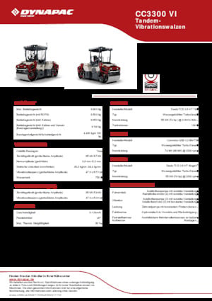 Tandem vibracijski valjci Dynapac CC3300 VI