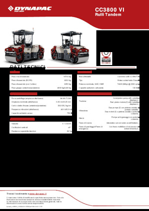 Tandem vibracijski valjci Dynapac CC3800 VI