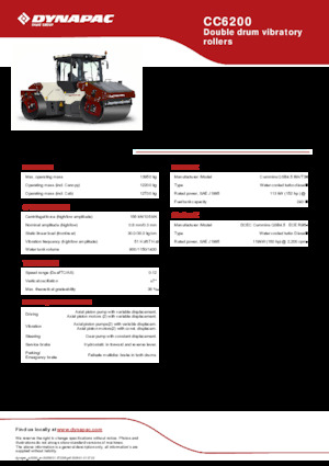 Tandem vibracijski valjci Dynapac CC6200