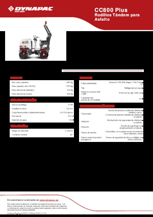 Tandem vibracijski valjci Dynapac CC800 Plus