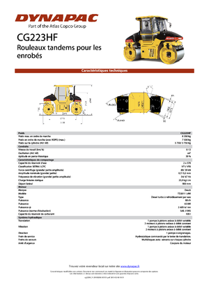 Tandem vibracijski valjci Dynapac CG 223 HF