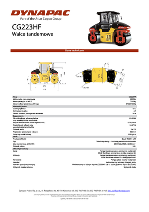 Tandem vibracijski valjci Dynapac CG 223 HF