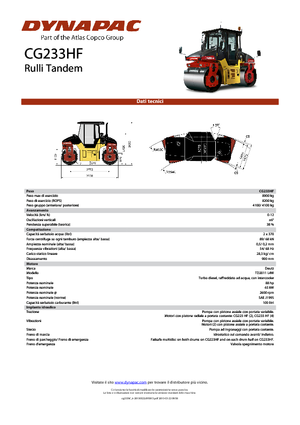 Tandem vibracijski valjci Dynapac CG 233 HF