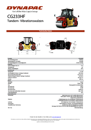 Tandem vibracijski valjci Dynapac CG 233 HF