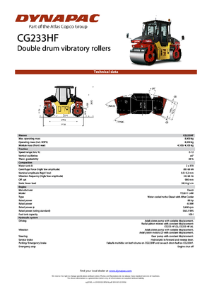 Tandem vibracijski valjci Dynapac CG 233 HF