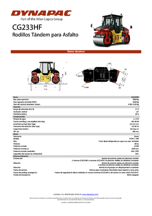 Tandem vibracijski valjci Dynapac CG 233 HF