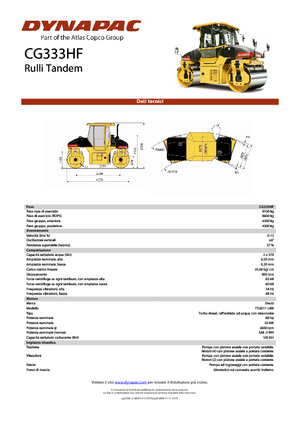 Tandem vibracijski valjci Dynapac CG 333 HF