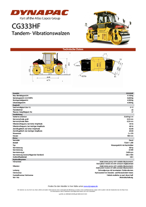 Tandem vibracijski valjci Dynapac CG 333 HF