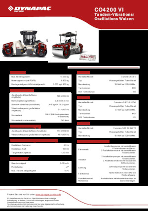 Tandem vibracijski valjci Dynapac CO 4200 VI