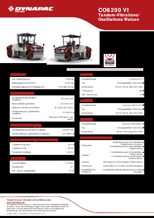 Tandem vibracijski valjci Dynapac CO6200 VI