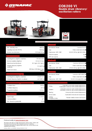 Tandem vibracijski valjci Dynapac CO6200 VI