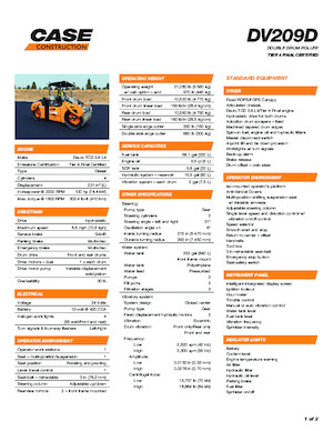 Tandem vibracijski valjci Case DV209D