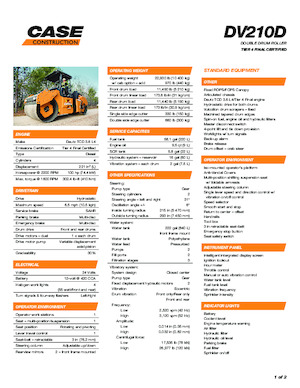 Tandem vibracijski valjci Case DV210D